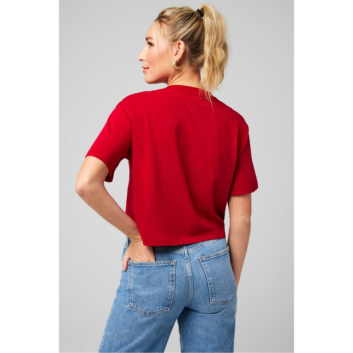 Women’s Red Short Sleeve Cropped Top