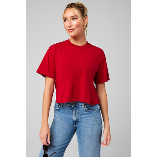 Women’s Red Short Sleeve Cropped Top
